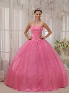 Classical Pink Quinceanera Dress Sweetheart Beading Ball Gown