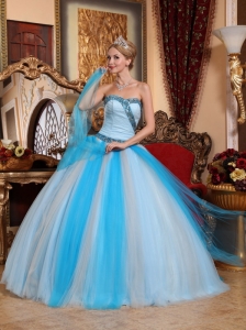 Lovely Multi-color Quinceanera Dress Sweetheart Tulle Beading Ball Gown