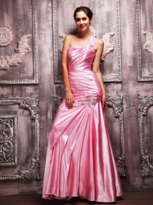  Shoulder Chiffon Dress on Rose Pink Prom Dresses   Gowns  Rose Pink Prom Dresses