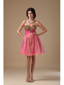 Multi-color A-line Sweetheart Mini-length Organza Beading Prom Dress