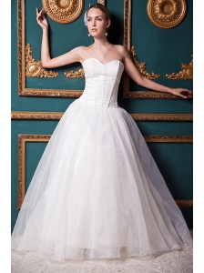 Exquisite A-line Sweetheart Floor\length Organza and Taffeta Wedding Dress