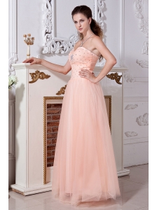 Light Peach Prom Dress  Empire Sweetheart Tulle Beading