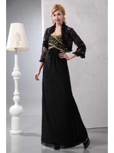 Best Black Column Sweetheart Prom Dress Ankle-length Chiffon Sequins