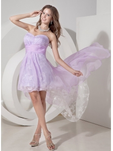 Beautiful Lilac Princess Chiffon High-low Prom Dress