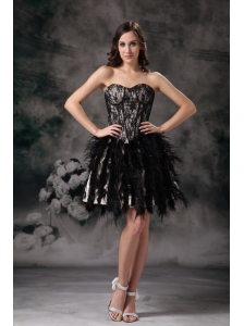 Black Ball Gown Cocktail Dress Sweetheart Mini-length Special Fabric