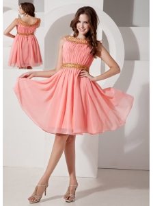 Perfect Watermelon Short Prom Dress Knee-length Bateau
