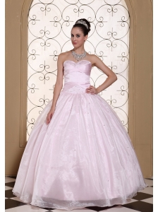 Beautiful Baby Pink 2013 Quinceanera Dress In California Sweetheart Beaded Decorate Bust