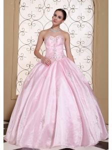 Sweet Baby Pink 2013 Quinceanera Dress In California Sweetheart Beaded Decorate Bust