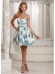 Luxurious Printing Colorful A-line Sweetheart Prom / Cocktail Dress For Graduation Party