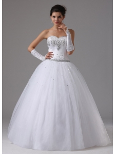 Ball Gown Beaded Decorate Bust Sweetheart  In Antioch California For Modest Wedding Dress
