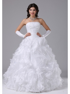 Ball Gown Wedding Dress With Ruffles and Strapless Floor-length In Carmichael California City