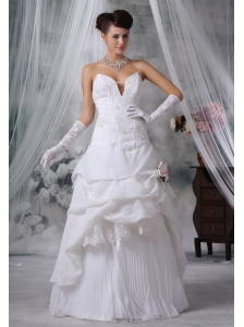 Dubuque Iowa Beaded Decorate Bodice Hand Made Flower Special Fabric Floor-length For 2013 Wedding Dress