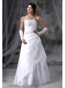 Vinton Iowa Appliques With Beading Decorate Up Bodice Taffeta and Organza Floor-length 2013 Wedding Dress
