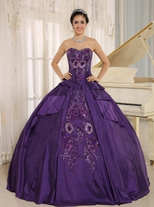 Eggplant Purple Embroidery Quinceanera Dress With Sweetheart In 2013