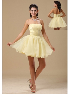 Light Yellow In Annapolis Maryland For Homecoming Dress With Beading and Ruch Bodice