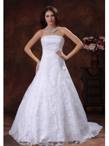 Troy Alabama Custom Made Strapless Wedding Dress With Lace Over Shirt In Tuscaloosa Alabama