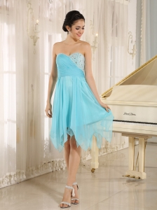 Aqua Sweetheart Short Homecoming Dress With Beaded Decotate In Abbeville Alabama