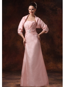 Baby Pink Ruch and Appliques Mother Of The Bride Dress With Jacket For Custom Made In College Park Georgia