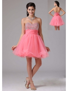 Custom Made Cute Watermelon A-line Beaded Decorate Bust 2013 Prom Cocktail Dress With Sweetheart In Essex Connecticut