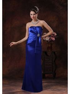 Royal Blue Mermaid Mother Of Bride Dress Clearance With Strapless Beaded Decorate