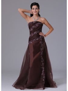 Wholesale Brown Column Appliques Decorate 2013 Prom Celebity Dress With Strapless In Bloomfield Connecticut