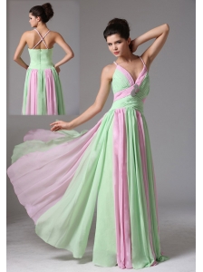New Haven Connecticut Multi-color Spagetti Straps Ruched Bodice Prom Dress With Beading