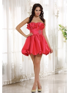 Beaded Decorate Sweetheart Neckline and Waist Mni-length Coral Red A-line 2013 Prom / Cocktail Dress