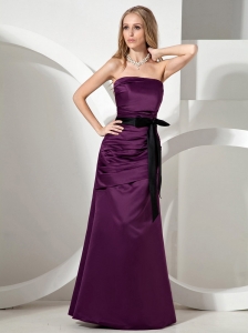 Dark Purple Sash and Ruch For Custom Made Bridesmiad Dress