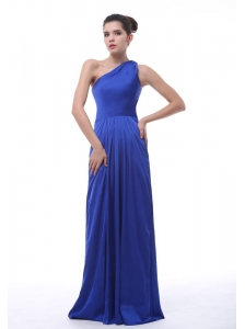 Royal Blue One Shoulder Taffeta Floor-length Bridesmaid Dress For 2013