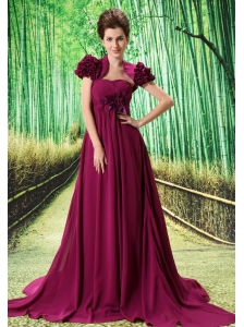 Custom Made Fuchsia 2013 Prom Dress Hand Made Flower and Ruch In Graduation