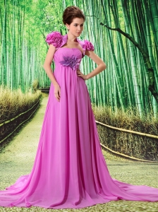 Custom Made Lavender 2013 Prom Dress Hand Made Flower and Ruch