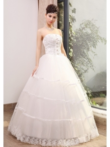 Beading and Lace Decorate Bodice A-line Taffeta and Organza Floor-length 2013 Wedding Dress