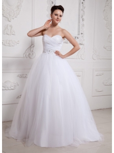 Custom Made Princess Sweetehart Beading Wedding Gowns With Tulle
