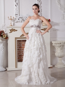Elegant Wedding Dress For Wedding Party In 2013 New Arrival Lace and Chiffon Beaded and Ruffled Layers Decorate