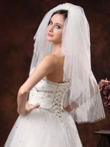 2012 Inspired 4-Layer White Bridal Veil On Sale