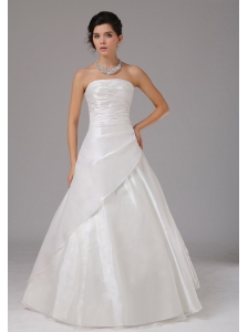 A-line Wedding Dress With Ruch Bodice Organza Floor-length Strapless