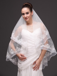 Fashion Best Wedding Veils With Appliques Hot Selling