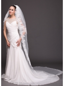 Bridal Veils For Wedding WithTwo-tier Lace