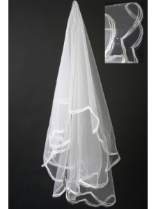 Fully Handmade Pearl Organza Bridal Veils