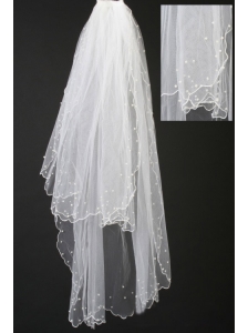 Organza Pearl Trim Edge Wedding / Bridal Veils