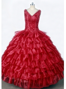 Luxurious Little Girl Pageant Dresses With Ruffled Layers and Beading