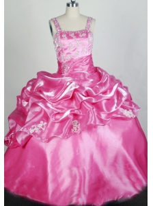 Rose Pink and Appliqes For Lovely Little Girl Pageant Dresses