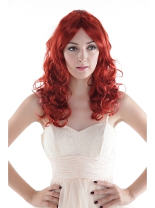 Chic Red Long Top Grade Quality Synthetic Curly Hair Wig