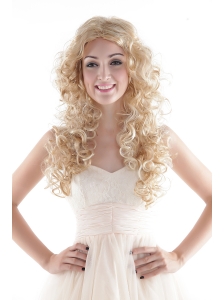 Long High Quality Synthetic Blonde Wavy Hair Wig