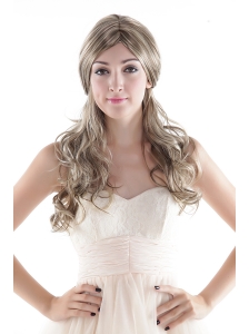 Long High Quality Synthetic Flaxen Wavy Hair Wig