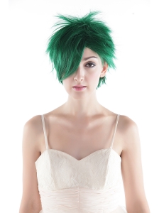 Sexy Green Short Top Grade Quality Synthetic Hair Wig