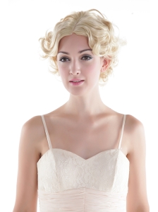 Short High Quality Synthetic Natural Look Blonde Curly Hair Wig