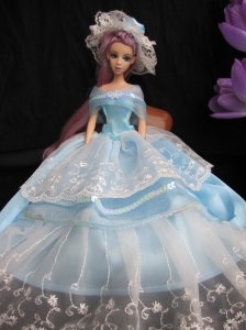 Fashion Handmade Quinceanera Doll Princess Dress With Sequins Made To Fit The Quinceanera Doll