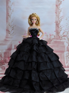 Amazing Black Dress With Sequins Made To Fit The Quinceanera Doll
