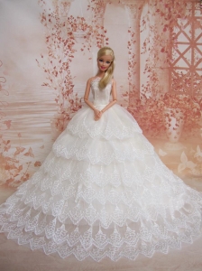 Exquisite Wedding Dress To Quinceanera Doll Dress With Lace